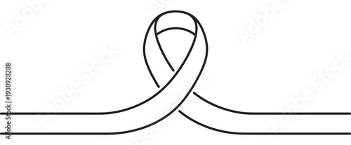 Black outline awareness ribbon symbol represents support and solidarity for various causes and health conditions.
