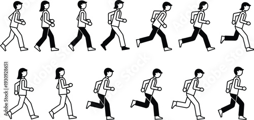 figure running sequence animation clip art