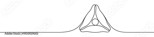 Continuous line drawing of praying hands in a spiritual gesture representing peace, mindfulness, and devotion with a minimalist aesthetic.