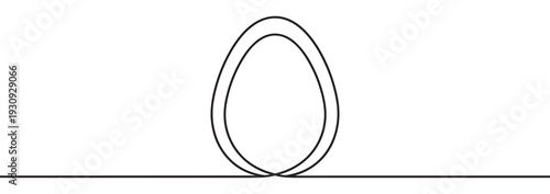 Minimalist continuous line egg shape drawing representing simplicity, elegance, and modern design principles, perfect for abstract concepts.