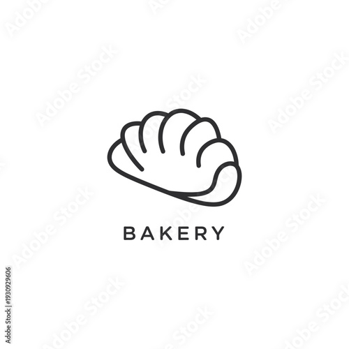 Black outline bakery icon showing crusty bread loaf on transparent grid backdrop