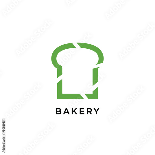 Minimalist bakery logo with abstract bread loaf outline, modern and simple design concept
