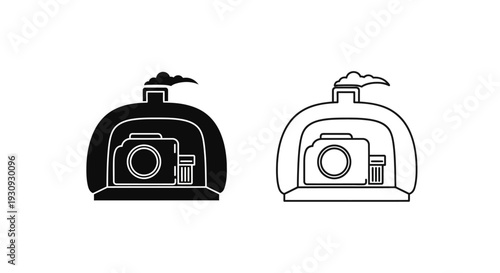 Vintage camera icon design, retro camera symbol, classic photography logo Vector