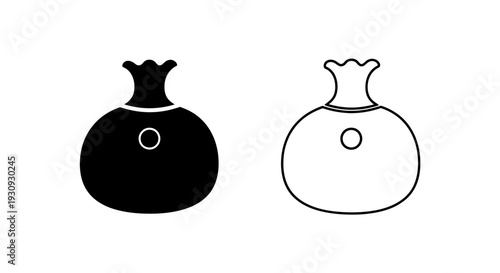 Minimalist black and white vase design, simple and elegant ceramic pot illustration Vector