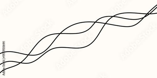 Line cable drawing and squiggle curve long with abstract tangle thin Wavy curvy thread and line pattern vector with squiggly wire cable Rope line divider and element squiggle white