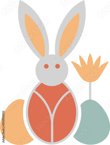Minimalist easter bunny illustration