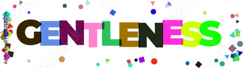 colorful gentleness text art design on transparent background