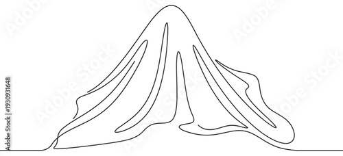 Continuous line drawing of draped fabric creating elegant folds and a minimalist aesthetic, perfect for abstract art concepts.