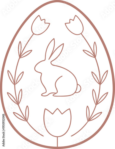 Easter egg bunny with tulips floral design