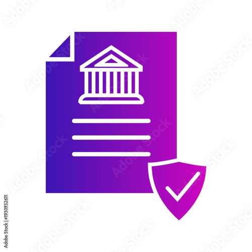 agreement letter icon for business and finance in flat style with gradient. Isolated on white background. Editable color and vector.