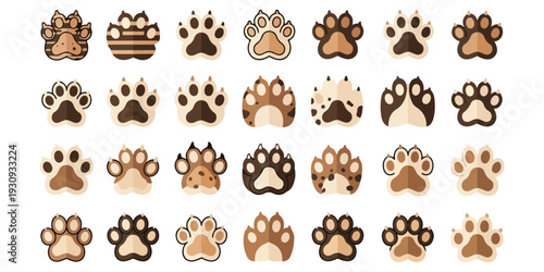 Tableau sur toile Cute Cat Paw Print Vector Illustration Set

Colorful Animal Paw Stickers with Pa