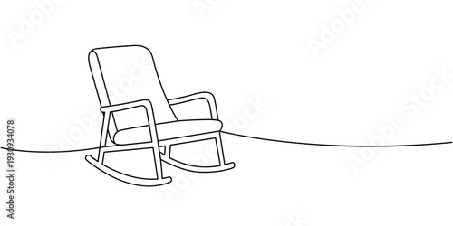 Outline modern interior chair. Furniture for decor and layout design projects.