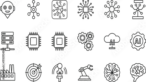 Latest business vector design icons for modern companies and technology