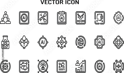 Latest business vector design icon set for modern companies and enterprises