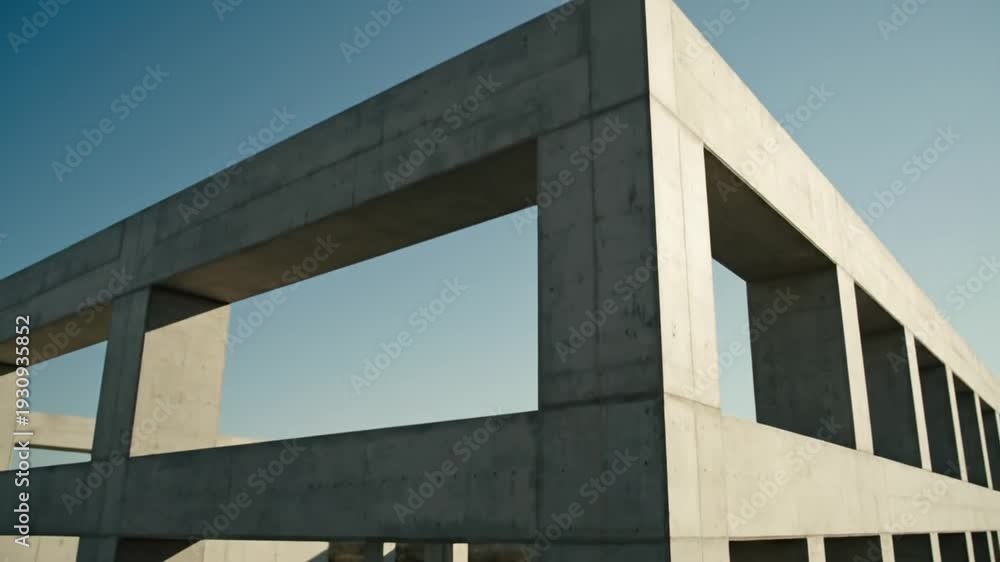 custom made wallpaper toronto digitalModern concrete grid structure against a clear blue sky