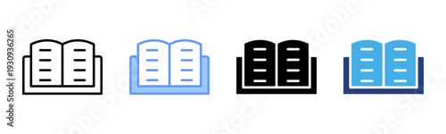 Book Account icon set multiple style collection