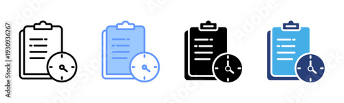 Task Delegation icon set multiple style collection