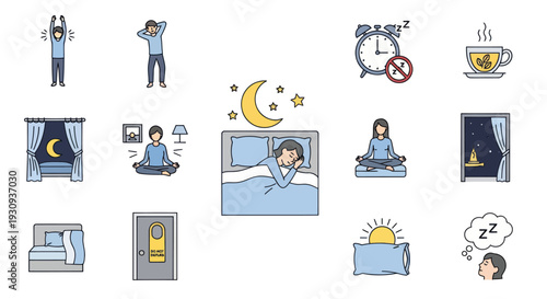 Illustration of a Person Sleeping Comfortably in Bed.