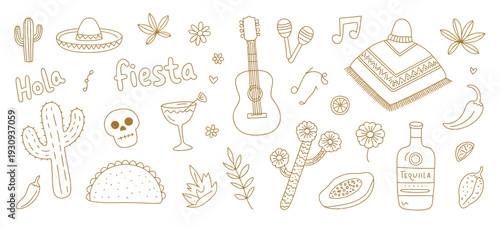 A collection of various abstract shapes and patterns in a colorful and vibrant composition isolated on white background, Vector, illustration