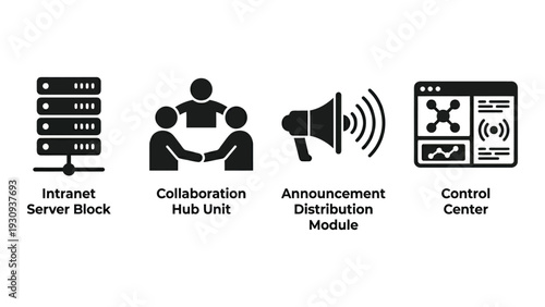 Intranet Server Block Collaboration Hub Unit Announcement Distribution Module Control Center