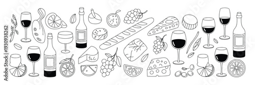 A bustling street scene filled with people enjoying drinks and food at various cafes and restaurants isolated on white background, Vector, illustration