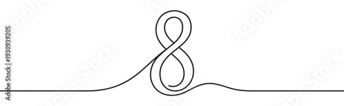 Number eight symbol, a continuous line drawing, represents International Women's Day and the concept of infinity.