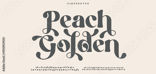 Peach Golden.Elegant alphabet letters font logo. Typography luxury classic lettering serif italic fonts decorative wedding vintage retro logos. vector illustration