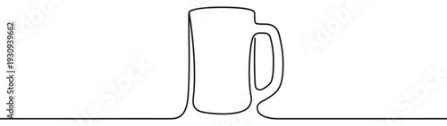 Beer mug continuous line drawing art illustration capturing a minimalist and modern design aesthetic perfect for various creative projects.