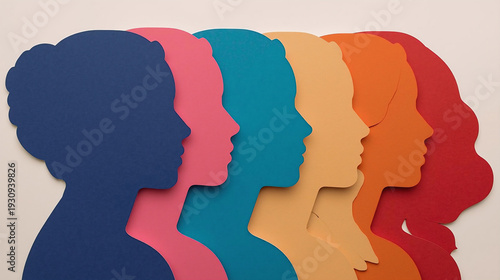 Wallpaper Mural Paper cut Women Silhouette of Women's Day Torontodigital.ca