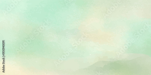 Abstract watercolor background with soft yellow, lime green, and pale blue washes; ethereal artistic textured gradient