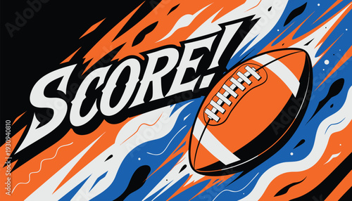 American football score illustration with dynamic design