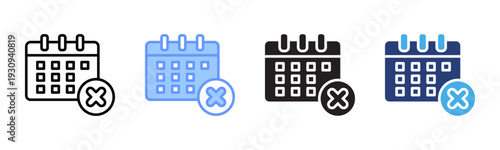 Task Deadline icon set multiple style collection