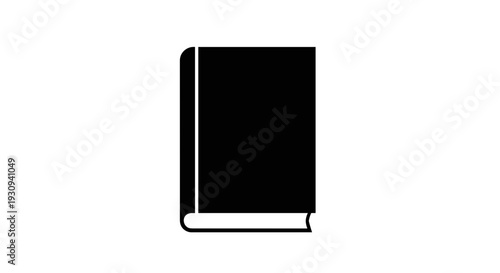 Black Book Icon Illustration on White.