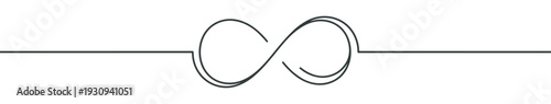Infinity symbol continuous line art illustration representing endless possibilities, eternity, and limitless concepts in a modern graphic design.