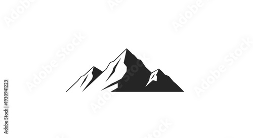 Black and White Mountain Illustration.