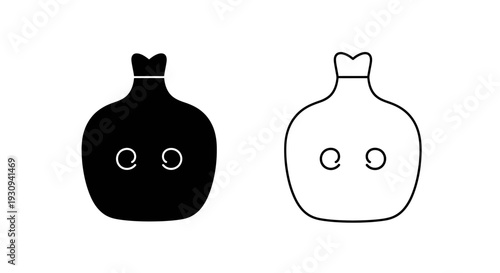 Two cute black and white cartoon characters with bow ties Vector
