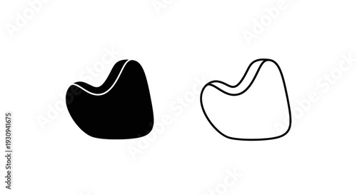 Minimalist black and white shoe icon design, simple footwear symbol Vector