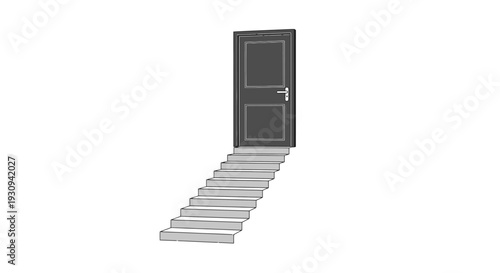 Open Door at Top of Stairs