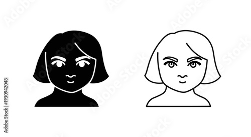 Two cartoon girls with different hair colors and styles Vector