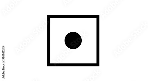 Black Circle Inside Square Frame Design.