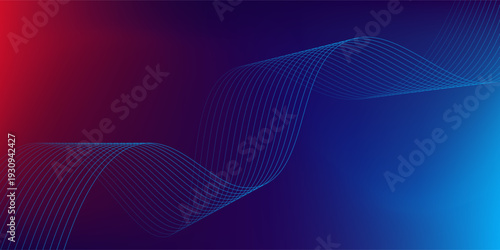 Blue purple red gradient mesh abstract background with wavy blended lines nice for wallpaper or banner