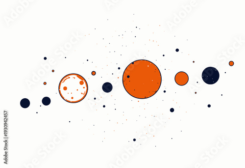 Artistic Solar System Representation Featuring Sun and Planets Aligned in Space with Detailed Celestial Bodies Depicting Unique Characteristics and Orbits
