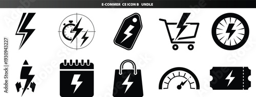 Set of 10 E-Commerce Icons Vector Bundle