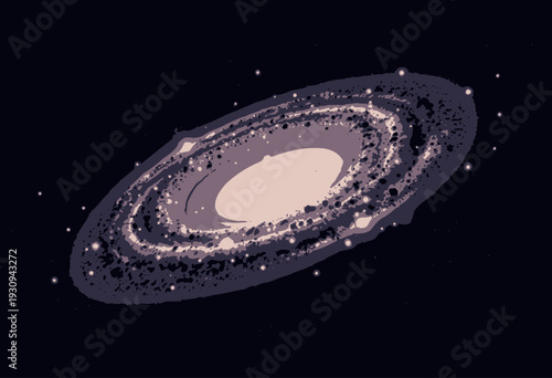 Stunning Celestial Phenomenon: Brilliant Swirling Disk of Cosmic Dust and Gases Illuminated by a Bright Central Light in the Vastness of Space