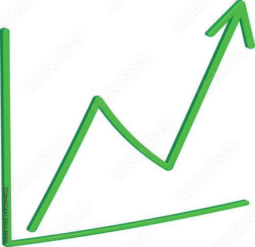 Vibrant green upward trend 3D candlestick chart visualization representing business growth data