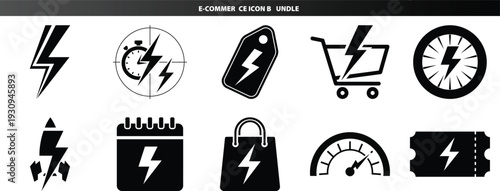 Set of 10 electricity icons vector