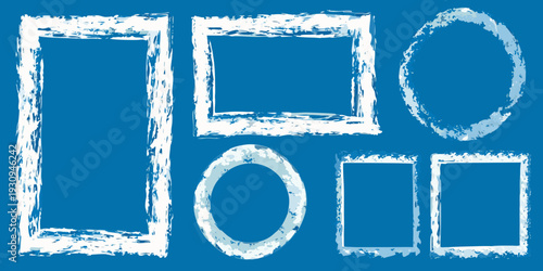 Abstract geometric shapes with a rough textured white appearance