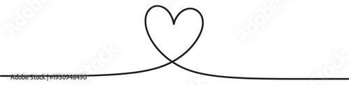 Continuous line drawing heart symbol of love and connection, representing romance, affection, and unity in a minimalist style.