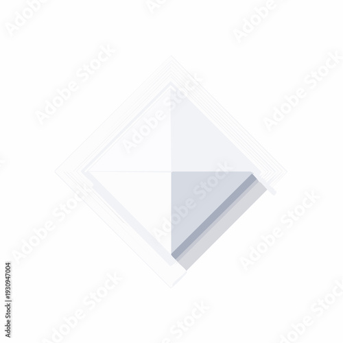 Elegant Square Light Fixture with Diagonal Divisions in Minimalist 3D Design