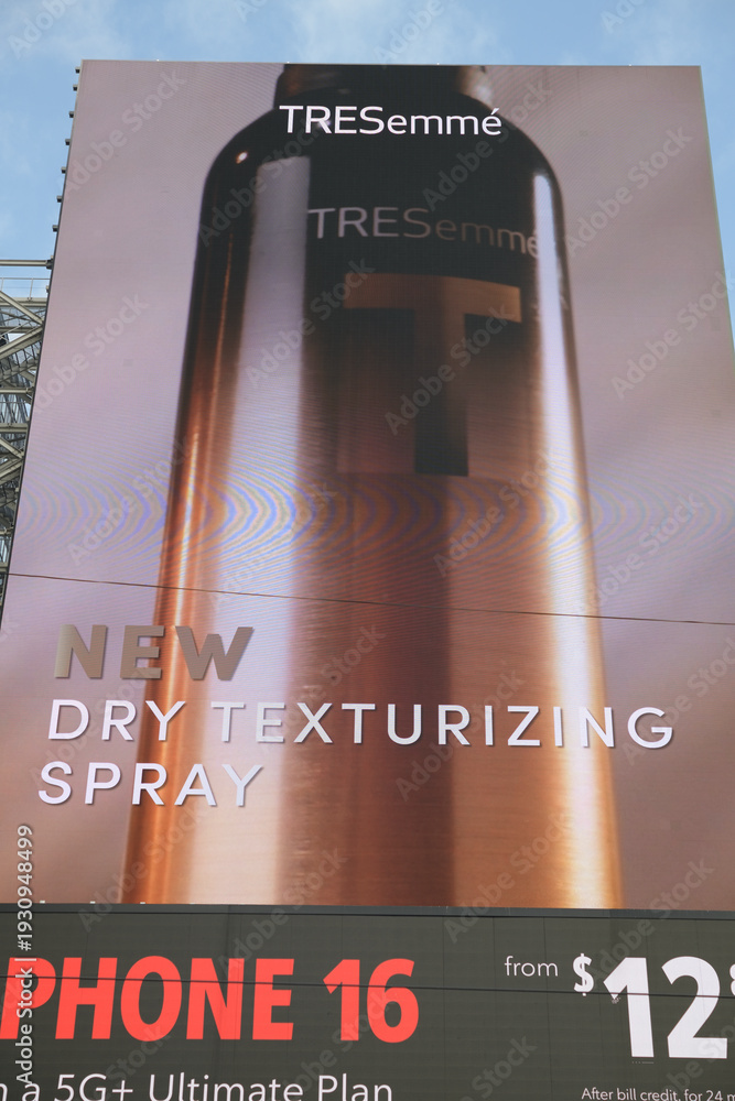 Obraz premium digital billboard for TRESemmé A-List Collection, A-List Collection Dry Texturizing Spray, at Sankofa Square, Toronto